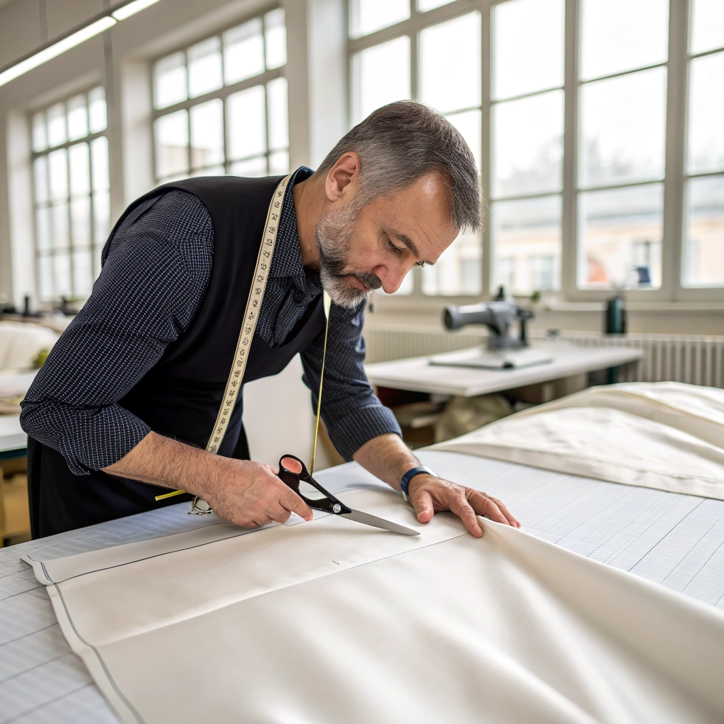 Pattern cutting details in atelier